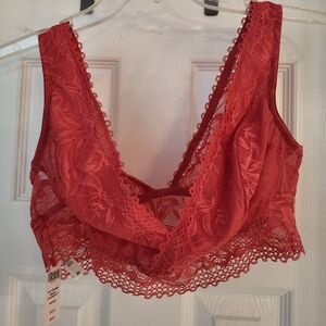 Soma Red Lace Plunge Bra
